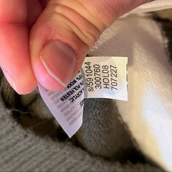 Gap Olive Green & White Stripe Wool Blend Knit V Neck Sweater XS - Picture 8 of 9